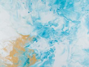 blue and white abstract painting